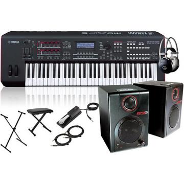 Yamaha MOXF6 61-Key Semi-Weighted Synth with RPM3 Monitors, Stand, Headphones, Bench and Sustain Pedal