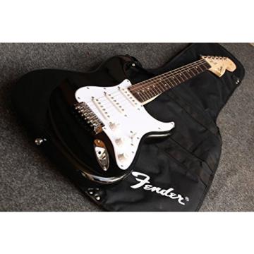 Squier by Fender Affinity Stratocaster Beginner Electric Guitar Pack with Fender FM 10G Amplifier, Clip-On Tuner, Cable, Strap, Picks, and gig bag  - Black