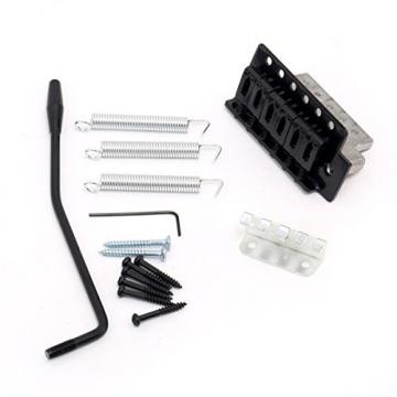 Musiclily Licensed Guitar Tremolo Bridge System Set for Fender Stratocaster Squier Electric Guitar Replacement, Black( Pack of 5)