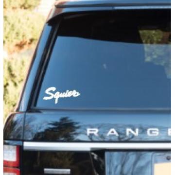 SQUIER GUITAR Decal 3062 Personalize Your Car Window, SUV, Guitar Case or Laptop. Great Gift for Music Lovers (8&quot;x8&quot;, White)