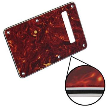 IKN ST Style Guitar Tremolo Trem Spring Cover Back Plate for Strat Style Standard Electric Guitar, 4Ply Real Red Tortoise