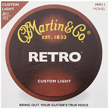 Martin MM11 Retro Monel Acoustic Guitar Strings, Custom Light, 11-52