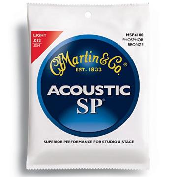 Martin MSP4100 SP Phosphor Bronze Acoustic Guitar Strings, Light