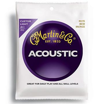 Martin M175 80/20 Acoustic Guitar Strings, Custom Light