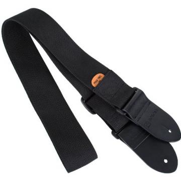 Protec Guitar Strap with Leather Ends and Pick Pocket, Black