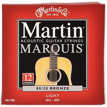 Martin M1700 Marquis 80/20 Bronze 12-String Acoustic Guitar Strings, Light
