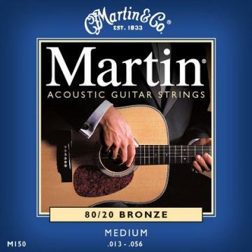 Martin M150 Traditional 80/20 Bronze Acoustic Guitar Strings, Medium, 13-56 (2 Pack)