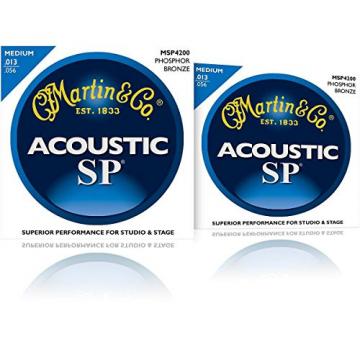 Martin MSP4200 Phosphor Bronze Medium Acoustic Guitar Strings (2 Pack)