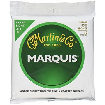 Martin M1600 Marquis 80/20 Bronze 12-String Acoustic Guitar Strings, Extra Light