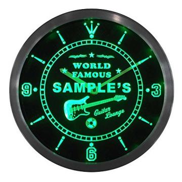 ncpf1016-b MARTIN'S Famous Guitar Lounge Beer Pub LED Neon Sign Wall Clock