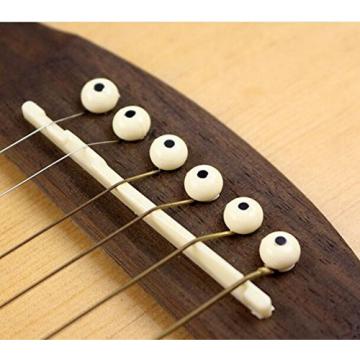 Acoustic Guitar Cream Bridge Pins With Black Dot(Pack Of 6)