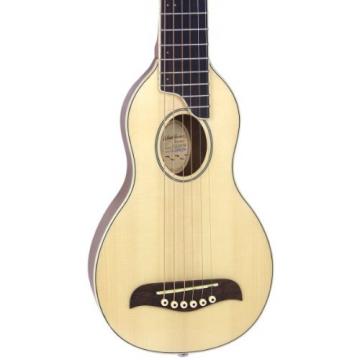 Washburn RO10NG Rover Steel String Travel Acoustic Guitar with Case, Instructional CD-ROM, Strap, and Picks - Natural Gloss