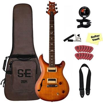PRS SE Custom 22 Semi-Hollow, Vintage Sunburst with Gig Bag and guitarVault Accessory Kit