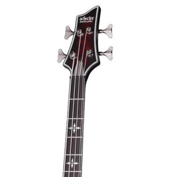 Schecter Hellraiser Extreme-4 4-String Bass Guitar, Crimson Red Burst Satin