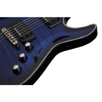 Schecter Blackjack Slim Line Series C-1 6-String Electric Guitar, See-Thru Blue Burst, with Passive Pickups