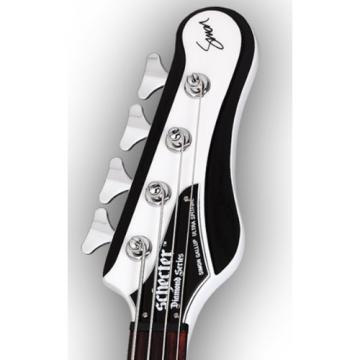 Schecter Simon Gallup UltraBass 4-String Bass Guitar, Black/White