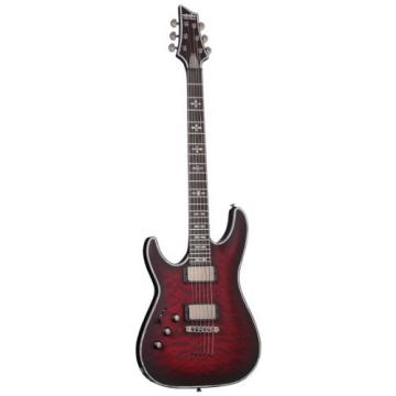 Schecter Hellraiser C-1 Extreme Left Handed 6-String Electric Guitar, Crimson Red Burst Satin