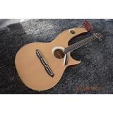 Custom Made Natural Finish Double Neck Harp Acoustic Guitar
