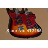 Custom Built Double Neck Fender Jaguar Sunburst 4 String Bass 6 String Guitar