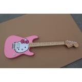 Custom Kitty Cat Fishbone Pink Electric Guitar