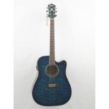 Washburn Apprentice Quilt Dreadnought Blue Acoustic Electric Guitar