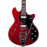 Schecter Guitar Research TSH-1B Semi-Hollow Body Electric Guitar See-Thru Cherry