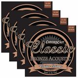 ChromaCast CC-GS-CB-M-4PACK Classic Bronze Medium Acoustic Guitar Strings, .013-.056, 4-Pack