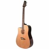 Kona K1EL Left-Handed Acoustic Electric Dreadnought Cutaway Guitar in Natural High Gloss Finish