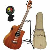 Goldtone M Bass Microbass Fretless Short-Scaled Acoustic Electric Bass w/ Gig Bag, Stand, and Tuner