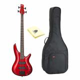 Ibanez SR300B 4-String Electric Bass Guitar, Candy Apple Finish with Kaces KQA-120 GigPak Acoustic Guitar Bag and Custom Designed Instrument Cloth